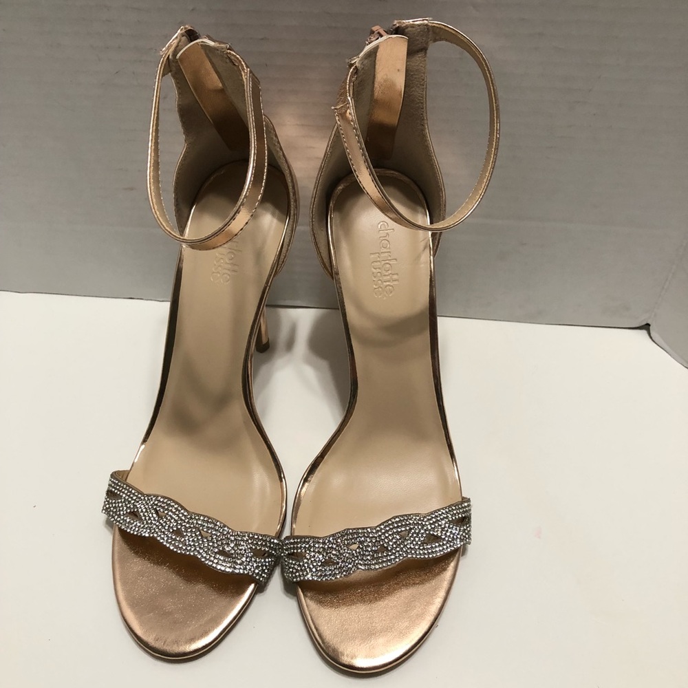 Charlotte Russe Glitter dress sandals gold size 8 - Picture 8 of 8